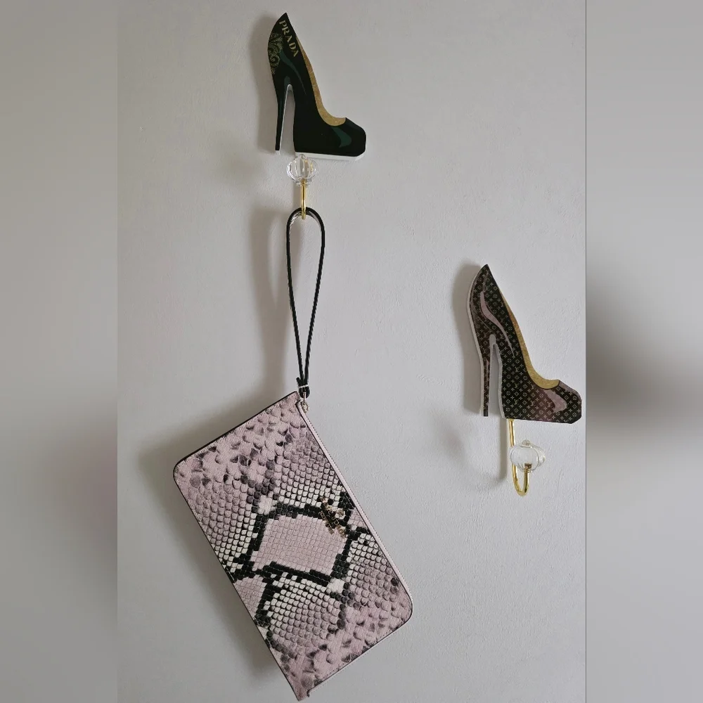 Designer-Inspired High Heel Wall Hook - Black/Gray/Brown (Set of 3)